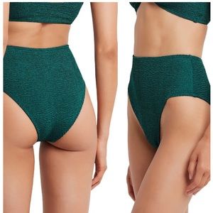 BOUND by Bond-Eye the Palmer Ribbed Bikini Bottoms in Jewel Green NWT One Size